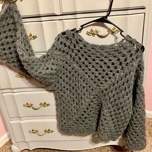 Hand crocheted 10% alpaca sweater